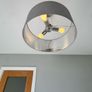 2 Matching Grey Ceiling Lamps with Chrome Fittings 53cm Image 3