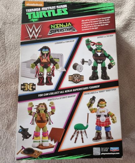 Ninja turtle Superstars Michelangelo / Miguel Angel Michelangelo Rowdy Piper Action Figure. Sealed. WWE Ninja Superstars