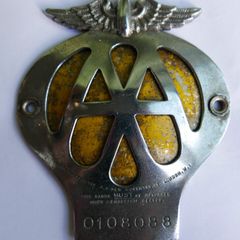 Vintage 1950s Jersey Automobile Association Car Badge - Channel Islands Aa Emblem