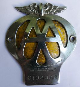Vintage 1950s Jersey Automobile Association Car Badge - Channel Islands Aa Emblem