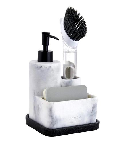 Brand New zccz Dish Soap Dispenser with Compartments for Sponges and Brushes,