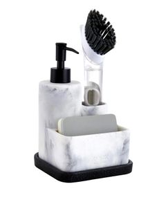 Brand New zccz Dish Soap Dispenser with Compartments for Sponges and Brushes,