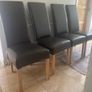 4 dark brown dining room chairs & 4 stretch covers Image 2