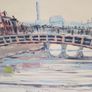 Oil Painting "Ha"penny Bridge Dublin". Frank Feld RHA.1986 Image 8