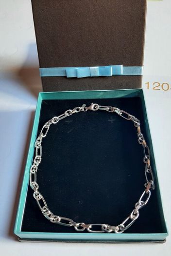 New silver chunky Figaro necklace