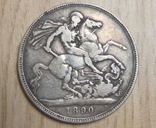 1890 Queen Victoria Crown Sterling Silver Jubilee Head