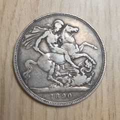 1890 Queen Victoria Crown Sterling Silver Jubilee Head