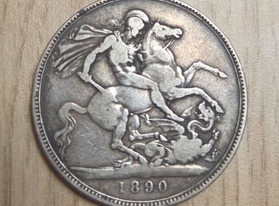 1890 Queen Victoria Crown Sterling Silver Jubilee Head