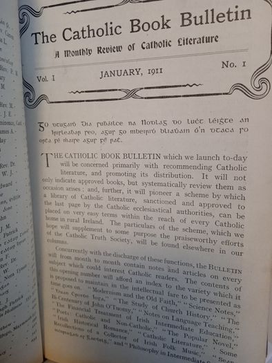 The Catholic Bulletin Vol. 1. January to December, 1911 Published by M.H. Gill & Son Ltd., Dublin (HQ794)