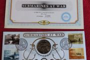 Submarines at War Royal navy first day coin stamp cover 1997 WWII Dollar
