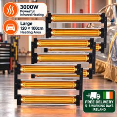 3000W Infrared Paint Curing Lamp 3 Piece Set Automotive Paint Dryer for Car Body Repairs and Workshops