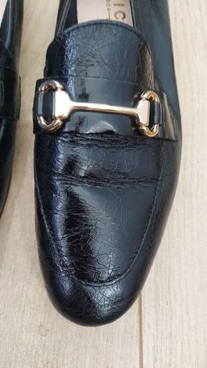 Black Leather Loafers, Office, size 7