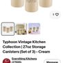Typhoon Vintage Kitchen Tea, Coffee, Sugar Canister Set x3 Pieces Image 8