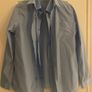 Boys 2 blue M&S uniform long sleeve school shirts and pair of navy trousers size 13-14 Image 3