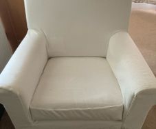 White Armchair & 2 Seater Sofa