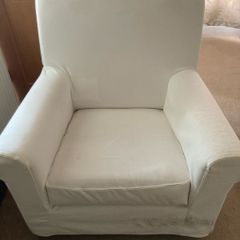 White Armchair & 2 Seater Sofa