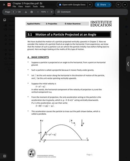 Leaving Cert Applied Maths Institute Notes