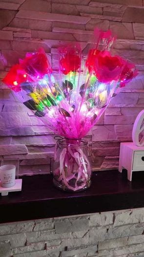 Rose Led Glow For Valentine's 50cm Red