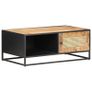Coffee Table 90x50x35 cm Rough Mango Wood and Natural Cane Image 8
