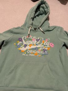 SuperDry Green ladies hoodie sweatshirt Size 12