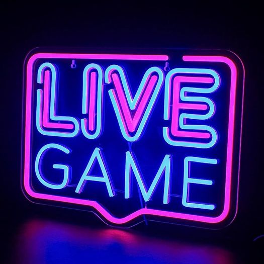 Live Game Neon Signs Gaming Neon Light LED Game Sign Acrylic Neon Wall Sign Night Light for Game Room Gaming Zone Decor (FREE SHIPPING)