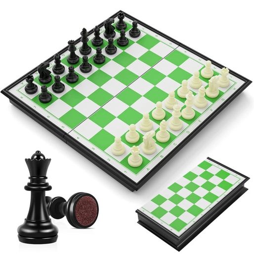 Chess Board Set Game -Travel Magnetic Chess Piece Set with Chess Folding/Portable Storage Board-Traditional Strategy Game for Kids/Children/Adults MULTIPLE COLOURS AVAILABLE, SEE PHOTOS (FREE POSTAGE)