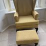 Queen Anne armchair and footstool Image 2