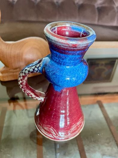 Vintage Glossy Michael Kennedy Sligo Handmade Candle holder with Stylised Handle