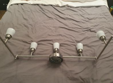 Chrome effect 5 bulb ceiling lights