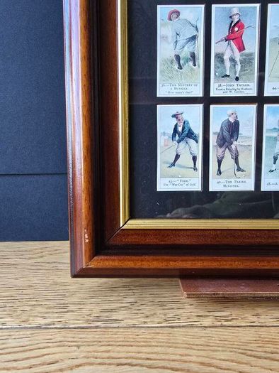 Framed Vintage Golf Cigarette Cards  Complete Collection 50 Cards