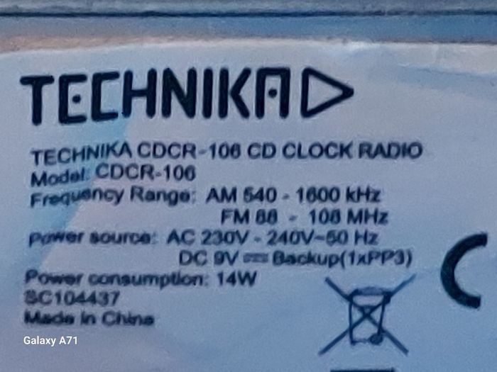 Technika CDCR-106 Alarm Clock Radio Vintage Tested Working Nice Condition