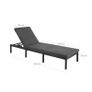 Poly Rattan Lounger Black with cushion Image 4