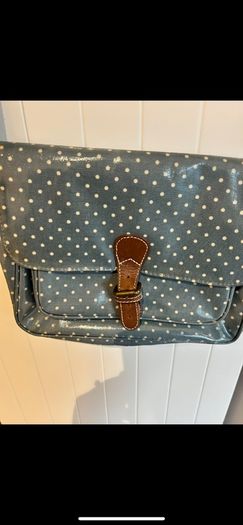 Cath Kidston blue and white polka dot messenger bag