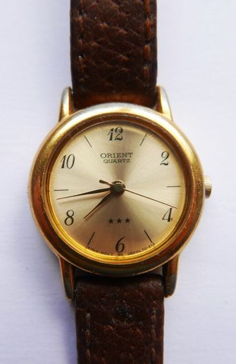Vintage Orient Quartz Watch, Gold Plated women's watch
