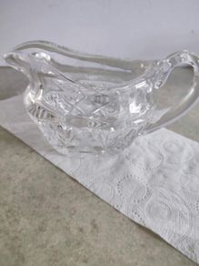 Vintage Bohemia Hand Cut Lead Crystal 24% Au Plomb Czechoslovakia  Cream or milk jug