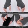 Brand New Sibba 4 Pairs Knitted Fingerless Gloves Wrist with Finger Holes Warmers Warm Winter Mittens Long Gloves for Office Typing Computer Image 2