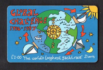 1996 Isle of Man UK2/21 units Global Challenge Yacht Race (Siemens - S30 (Module 34)) Phone Card.