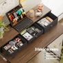 120cm Computer Desk with 3 Drawers, Printer Shelf and Monitor Stand Walnut Wooden Brown Home Office Desk with Reversible Storage Shelves and 2 Hooks, Workstation for PC Study Writing Gaming Image 6