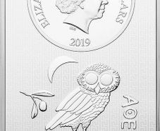 2019 Niue 50 Dollars 1 Kilo Kg 0.999 Fine Silver Bar Athenian Owl