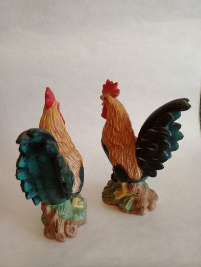 Vintage Hand Painted Plaster Corkerels x 2