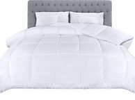 main image for ad Lightweight 4.5 Tog Duvet with Corner Tabs - Microfiber Soft Summer Duvet - Box Stitched Down Alternative Quilt (Double, White)