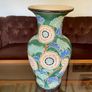 Large Vintage Sunflower Floor Vase Stone Ware Floral Umbrella Stand Image 8