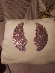 sequin wings iron on patches