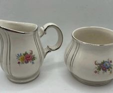 1950s  Sadler England Creamer & Sugar Bowl Set | Floral Pattern 4159