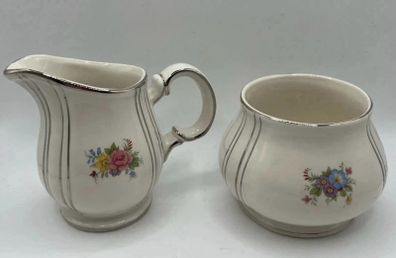 1950s  Sadler England Creamer & Sugar Bowl Set | Floral Pattern 4159