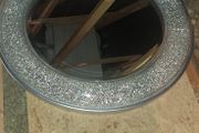 Round mirror decorative silver