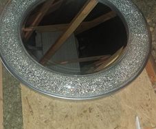 Round mirror decorative silver