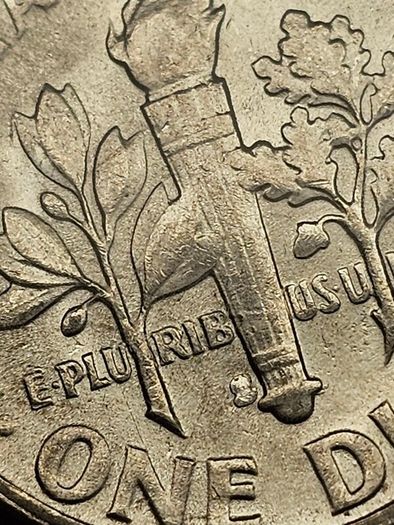 USA United States Silver Dime Roosevelt 1955 S Beautiful Uncirculated Mint Error