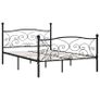 Bed Frame with Slatted Base Black Metal 120x200 cm Image 2