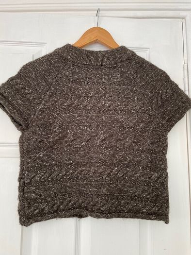 Short Sleeve Cable Knit Cropped Cardigan - Mexx - Size Small
